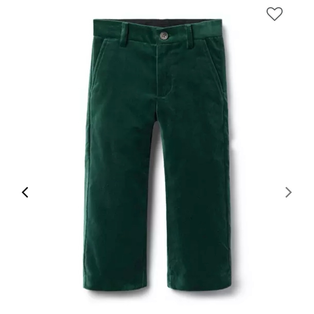 Janie and Jack Boys Green Velvet Pants
